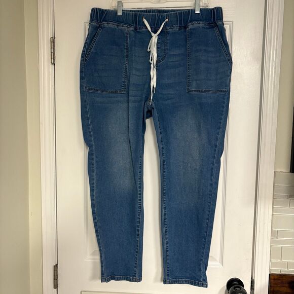 Bloomchic Pull On Drawstring Waist Jeans Size 20 - Picture 1 of 7